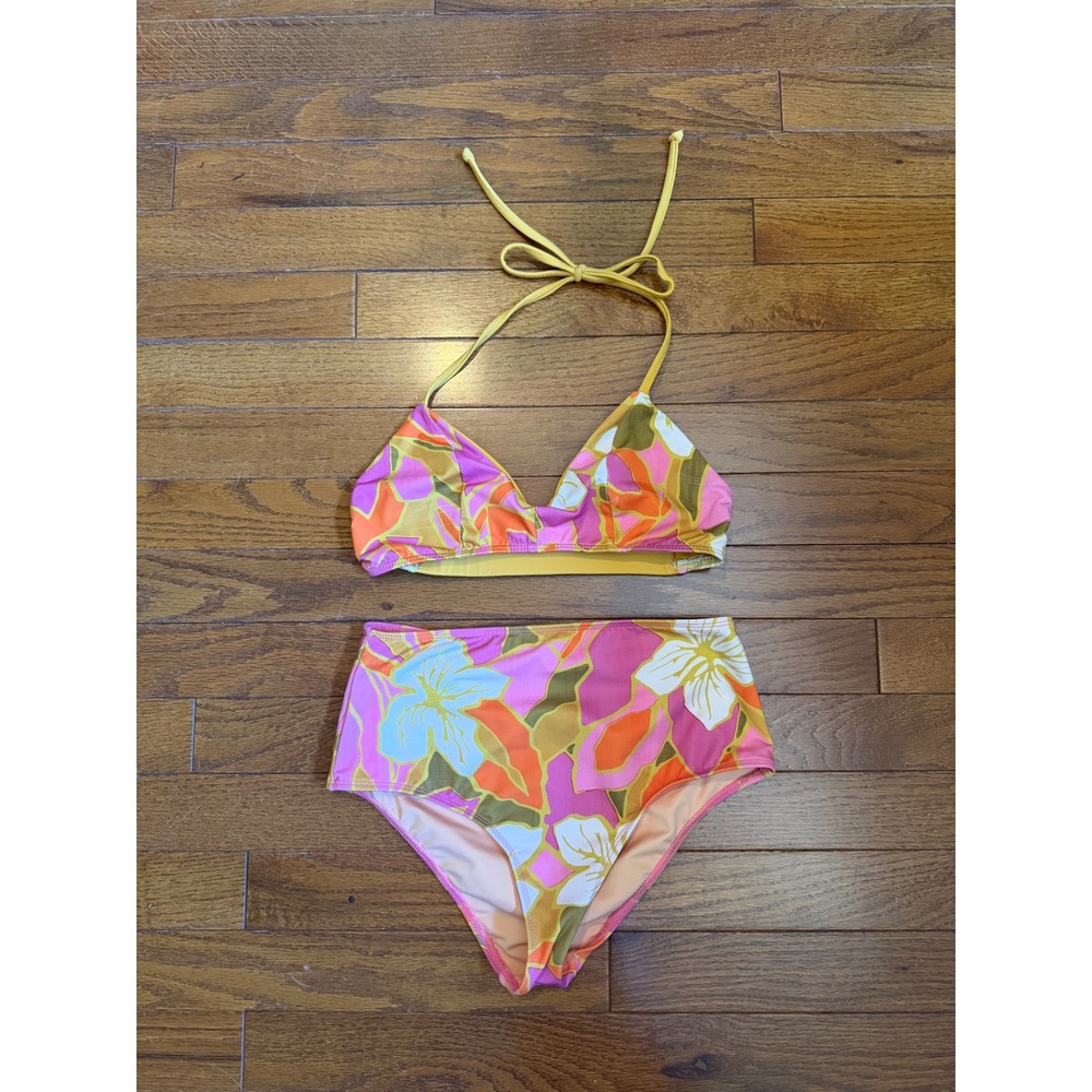 Seea | Soleil Bikini Set S Multicolor Floral High Waisted Two Piece Swimsuit - Picture 2 of 6